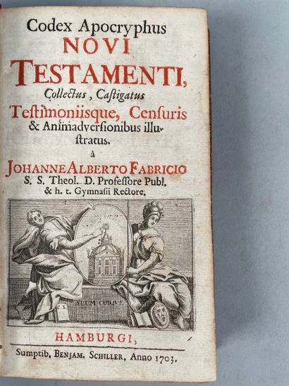 null FABRICIUS Johannes Albertus. Codex apocryphus. Novi Testamenti [Actæ. Epistolæ....