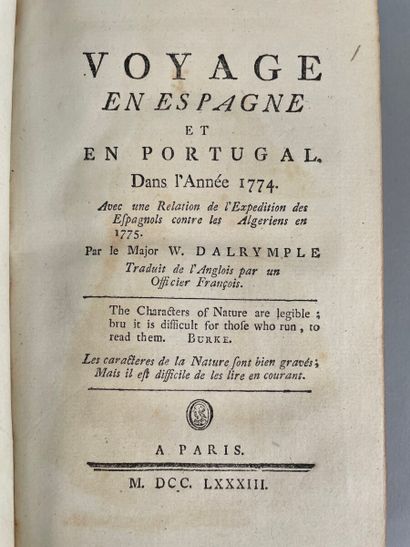 null DALRYMPLE Major William. Voyage en Espagne et au Portugal dans l'année 1774....