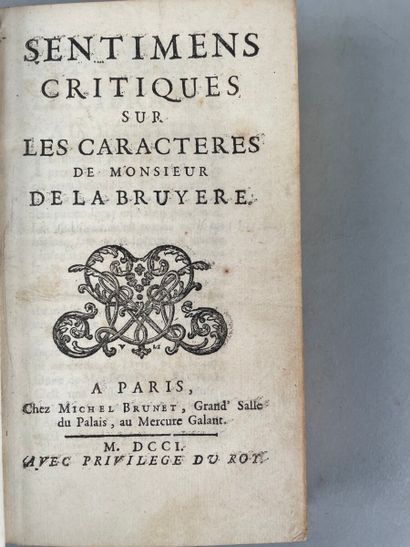 null [BRILLON Pierre-Charles]. Sentimens critiques sur les Caractères de Monsieur...