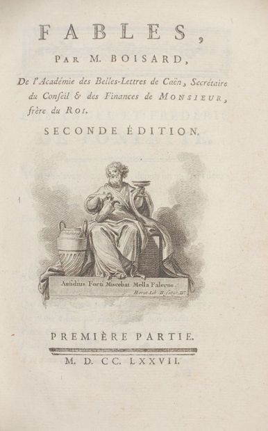 null BOISARD Jean-Jacques. Fables. Seconde édition. [Paris, Michel Lambert pour Lacombe],...