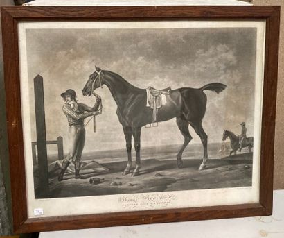 null Two engravings, after Carl VERNET :

- Anolais horse, prepared for the race

Trace...