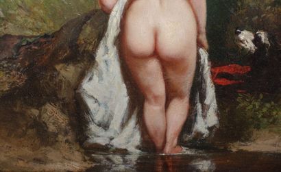 null In the taste of Gustave COURBET

Bather with her back to a lake landscape

Oil...