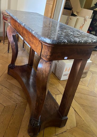 null Mahogany veneered console with marble top

(Accidents.)

19th century