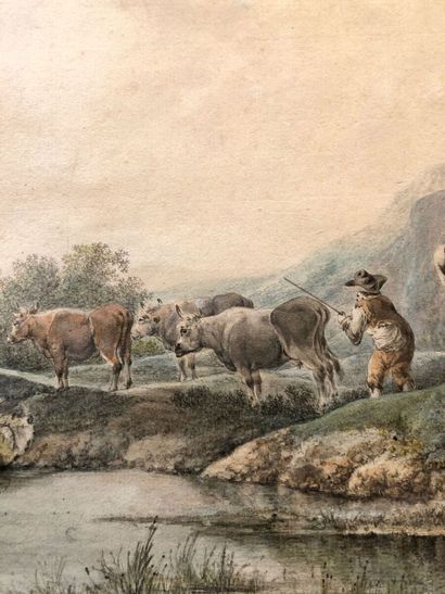null Johann-Jacob SCHALCH (Schaffhouse 1723-1789)

Pastorale

Aquarelle sur traits...