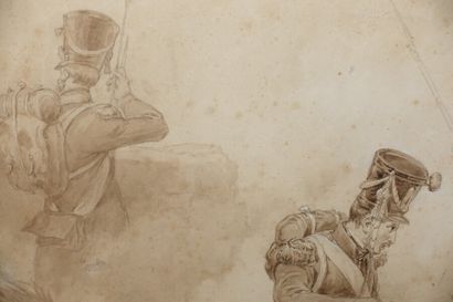 null Attributed to Horace VERNET (1789-1863)

The Wounded Canteen Girl

Brown wash...