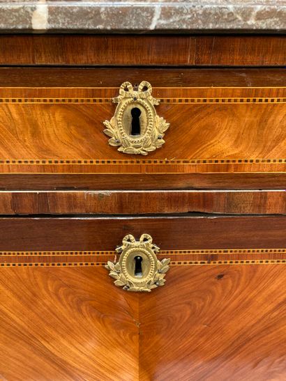 null Veneered secretary opening with a drawer, a flap revealing compartments and...