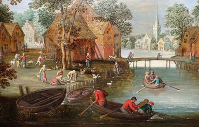 null Attributed to Martin RYCKAERT (1587-1631)

Village by the water

Oak panel,...