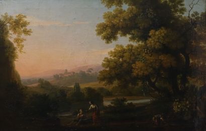 null French school circa 1800

People in a landscape at dusk

Canvas

(Restorations.)

Height...