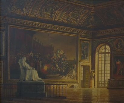  Attribué à Léopold DELBEKE (1866-1932) 
Salle napoléonienne au château de Versailles...