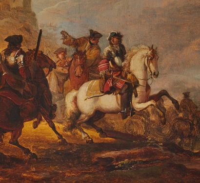 null École française vers 1800, suiveur de Charles PARROCEL

Cavaliers devant la...