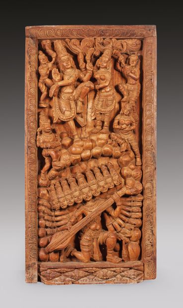 null INDE, Tamil Nadu, XIXe siècle

Ravananugraha murti

Bois sculpté

Haut. : 100...