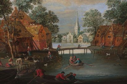 null Attributed to Martin RYCKAERT (1587-1631)

Village by the water

Oak panel,...