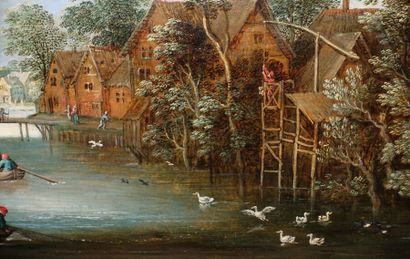 null Attributed to Martin RYCKAERT (1587-1631)

Village by the water

Oak panel,...