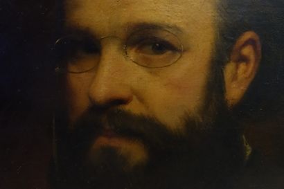  Dans le goût de Gustave COURBET (1819-1877) 
Portrait présumé de Raoul Rigault 
Huile...