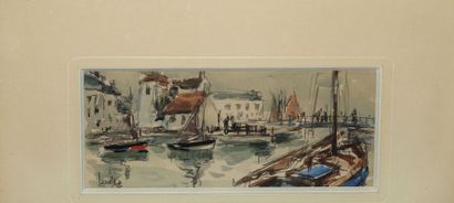 null Fernand HERBO (1905-1995)

Honfleur, le port

Aquarelle, signée en bas à gauche

Haut....