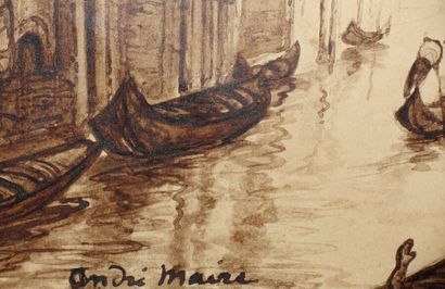 null André MAIRE (1898-1984)

Canal à Venise

Deux dessins au lavis, signés, l'un...