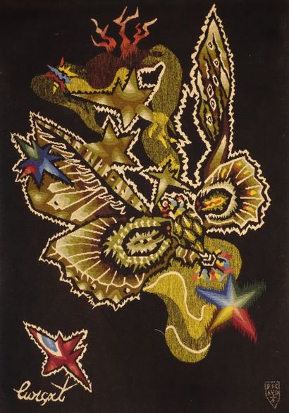 null Jean LURÇAT (1892-1966) - Atelier Raymond PICAUD, AUBUSSON

Poisson vole

Tapisserie,...
