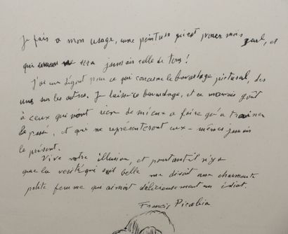 null Francis PICABIA (1979-1953)

Réflexions et dessin d'un couple

Dessin à l'encre,...