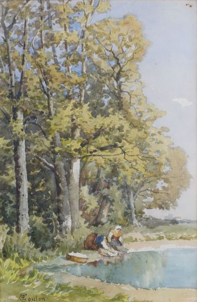 null Paul-Frédéric-Léo COULON (1830-1897)

Les lavandières

Aquarelle, signée en...