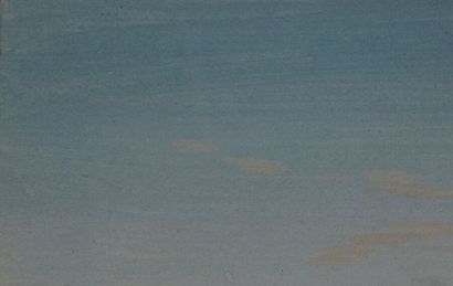  C. VIENOT 
Paysage animé 
Gouache, signée en bas à droite 
Haut. : 17,5 cm ; Larg....