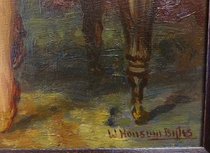  William Hounsom BYLES (1872-1940) 
La Lettre 
Huile sur panneau, signée W. Hounsom...