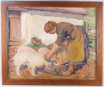 null François JACQUES (1877-1937)

Les cochons

Huile sur toile, signée et datée...
