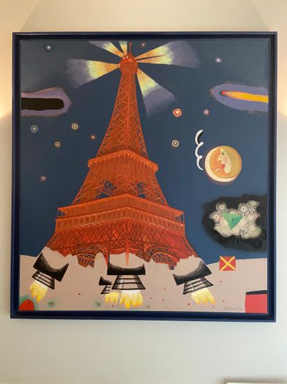null Nebojsa BEZANIC (né en 1964)

La Tour Eiffel fusée

Technique mixte sur toile,...