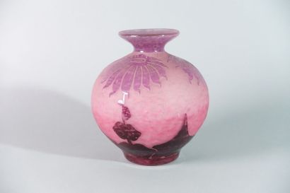null Charles SCHNEIDER (1881-1953)

Verre doublé rose et violet gravé en camée à...