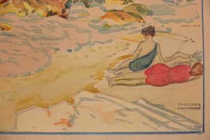 null Tony MINARTZ (1870-1944)

Deux baigneuses au bord d'une mer écumeuse

Aquarelle,...