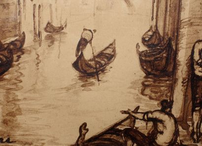 null André MAIRE (1898-1984)

Canal à Venise

Deux dessins au lavis, signés, l'un...