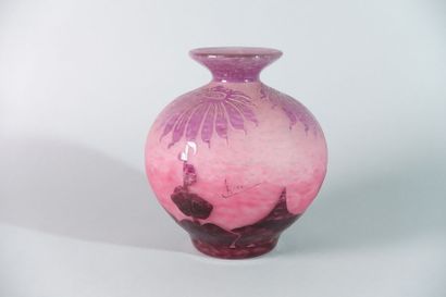 null Charles SCHNEIDER (1881-1953)

Verre doublé rose et violet gravé en camée à...