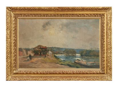  Albert LEBOURG (1849-1928) 
La Seine Bas-Meudon 
Huile sur toile, signée, située...