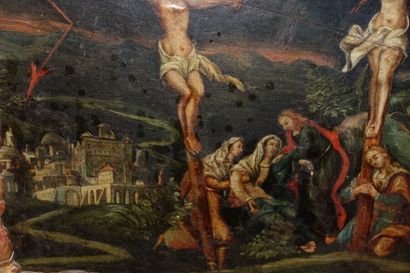 null École du nord

Scène de crucifixion

Panneau

(Fente, restaurations anciennes.)

Haut....