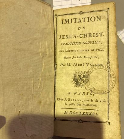 null Lot de livres comprenant : 

- L'abbé Valart, Imitation de Jésus-Christ, Traduction...