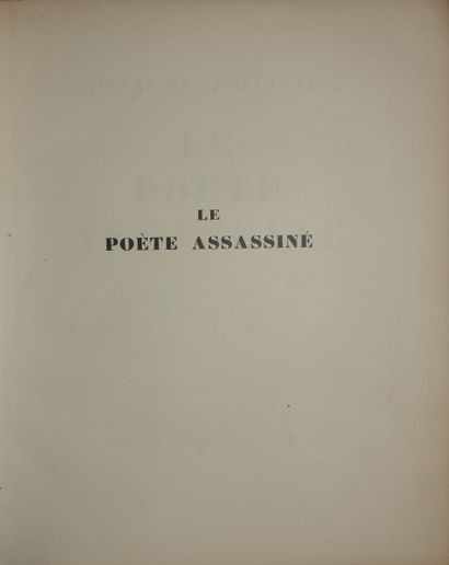 null APOLLINAIRE Guillaume. Le Poète assassiné. Paris, Au Sans Pareil, 1926 ; in-4...