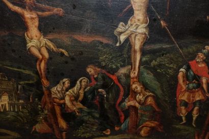 null École du nord

Scène de crucifixion

Panneau

(Fente, restaurations anciennes.)

Haut....