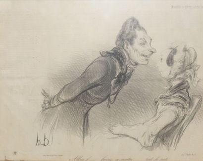 null Deux gravures d'après Daumier : Les gens de justice & Croquis d'expression no....