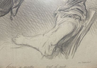 null Deux gravures d'après Daumier : Les gens de justice & Croquis d'expression no....