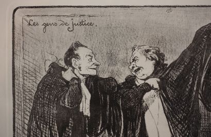 null Deux gravures d'après Daumier : Les gens de justice & Croquis d'expression no....