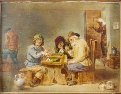 null In the taste of David TENIERS

Interior of an animated inn

Miniature on ivory

Gross...
