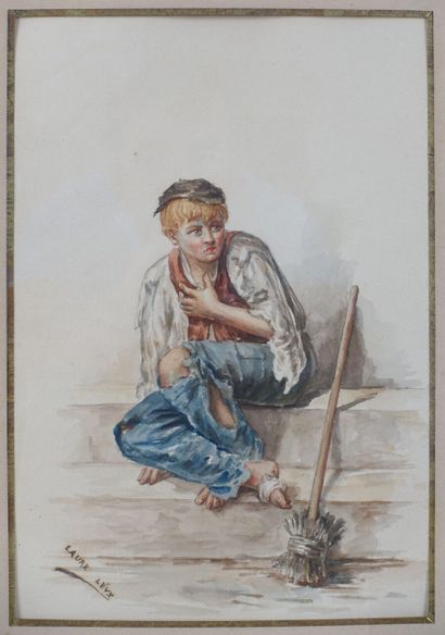 null Laure LÉVY (1866-1954)

The little sweeper

Watercolor, signed lower left

Height...
