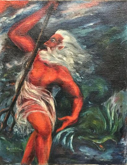 Georges KIHM (1927-1993) 
Poseidon 
Oil on...