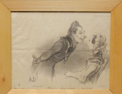 null Deux gravures d'après Daumier : Les gens de justice & Croquis d'expression no....