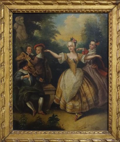 null In the taste of SCHALL

Galant scene, dancer and musicians

Canvas

(Restorations.)

Height...
