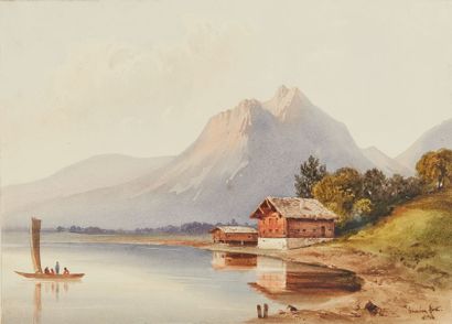 null Jean-Antoine-Siméon FORT (1793-1861)

Sailing boat in a mountain landscape

Watercolor,...