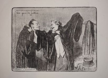 Two engravings after Daumier : Les gens de...