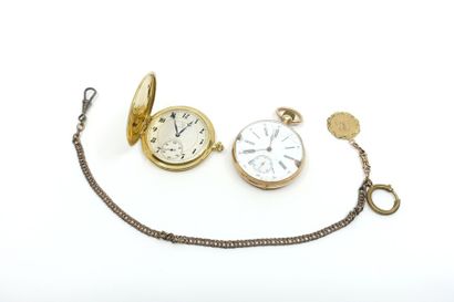 null Two pocket watches in yellow gold 750 thousandth.

(Accidents and misses.)

Gross...