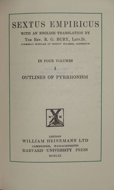 null Platon et Sextus Empiricus. 4 volumes.