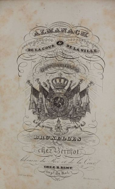 null ALMANACH DE LA COUR ET DE LA VILLE pour l'année 1834. Bruxelles, Berthof, 1834...