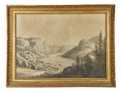 null Johann Franz BRUDER (Dresde 1782-1838)

Une paire de paysages : une vue prise...